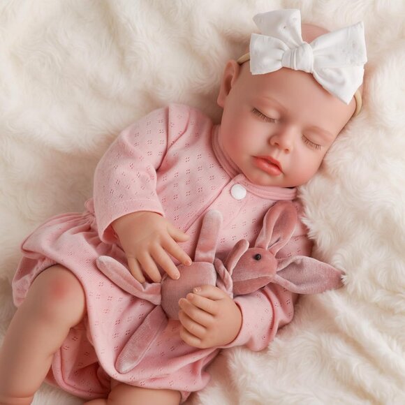 20 Inch Lifelike Realistic Baby Doll Soft Vinyl cloth body Newborn Dolls Girl - Picture 4 of 8